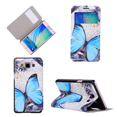 

Blue Butterfly Design Кожа PU откидной крышки Кошелек для карты памяти Чехол для Samsung Galaxy A5