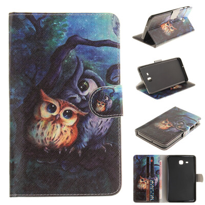 

Картина маслом Сова Стиль Тиснение Классический откидная крышка с подставкой Функция и слот кредитной карты для SAMSUNG GALAXY Tab A 7.0 T280