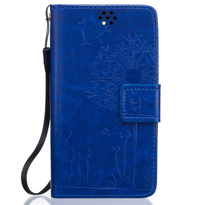 

Blue Lovers and Dandelion Style Embossing Classic Flip Cover with Stand Function and Credit Card Slot for SONY Xperia M4 Aqua