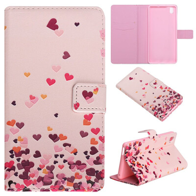 

Pink Heart Design PU Leather Flip Cover Wallet Card Holder Case for Sony Xperia M4 Aqua