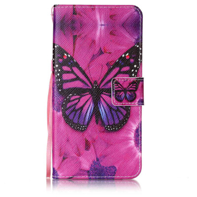 

Black Butterfly Design PU Leather Flip Cover Wallet Card Holder Case for Lenovo A7000