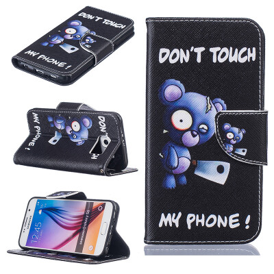 

Blue bear Design PU Leather Flip Cover Wallet Card Holder Case for SAMSUNG GALAXY S6