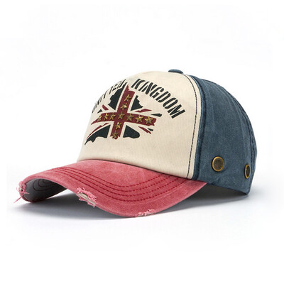 

IKEWA BQM020LAN Cross Star Letter Mud Retro Baseball Hat Male Ladies Cap Blue