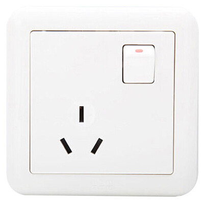 

ABB switch socket panel 10A three holes open with switch socket Dejing series white AJ223