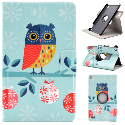 

Owl Style 360 Rotating Flip Cover with Stand Function and Credit Card Slot for Amazon Kindle Fire 7 2015