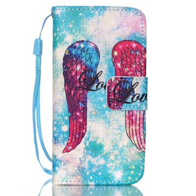 

Angel Wings Design PU Leather Flip Cover Wallet Card Holder Case for IPHONE 5