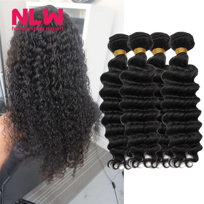 

NLW 10A Brazilian virgin human hair 4 bundles Deep wave hair extensions