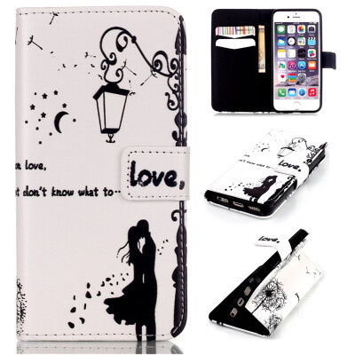 

Lovers and dandelion Design PU Leather Flip Cover Wallet Card Holder Case for IPHONE 5