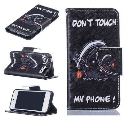 

Grim Reaper Design PU Leather Flip Cover Wallet Card Holder Case for iPod TOUCH 5/6