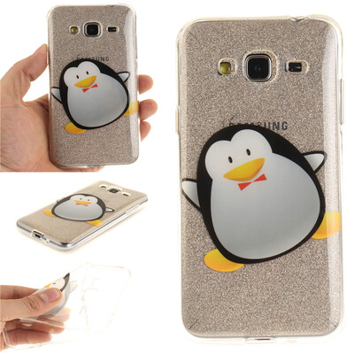 

Cartoon penguin Pattern Soft Thin TPU Rubber Silicone Gel Case Cover for Samsung Galaxy J3J310