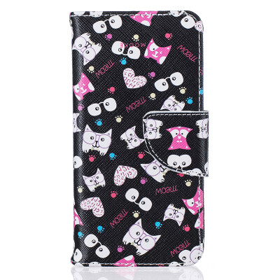 

Black cat Design PU Leather Flip Cover Wallet Card Holder Case for SAMSUNG GALAXY A3 2016A310