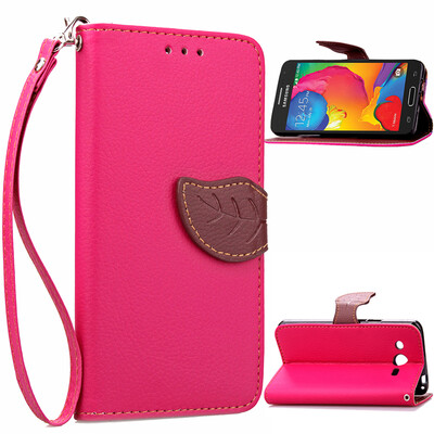 

Pink Design PU Leather Flip Cover Wallet Card Holder Case for Samsung Galaxy G386