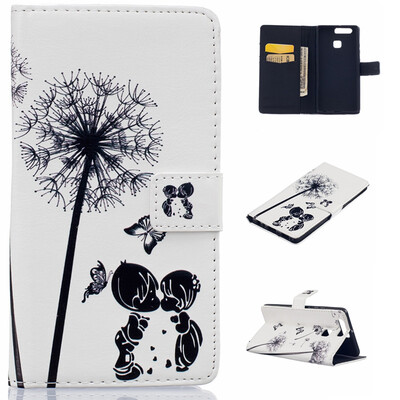 

Children&dandelion Design PU Leather Flip Cover Wallet Card Holder Case for HUAWEI P9