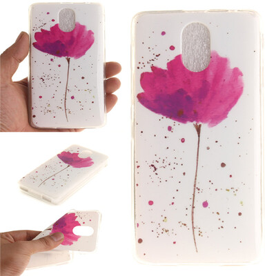 

Purple orchid Pattern Soft Thin TPU Rubber Silicone Gel Case Cover for Lenovo VIBE P1m