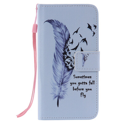 

Blue Feather Design Кожа PU откидной крышки Кошелек Карты Держатель чехол для LG K10