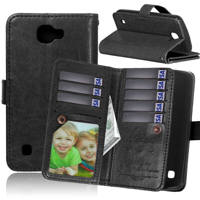 

Black Style Classic Flip Cover with Stand Function and Credit Card Slot for LG Optimus Zone 3