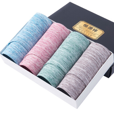 

Heng Yuen Cheung men&39s underwear men&39s briefs underwear color cotton fashion in the waistband four mixed color gift box combination two L 17095