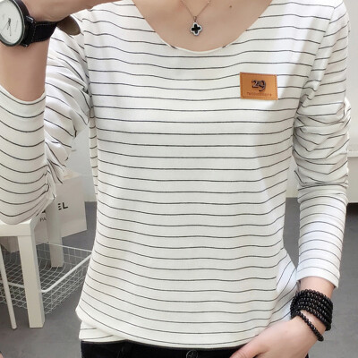 

VIVAHEART Korean Style Striped Long Sleeve T-Shirt Women&39s T-shirt VWTC173337 White