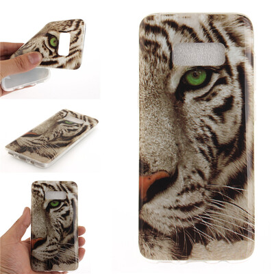 

White Tiger Pattern Soft Thin TPU Rubber Silicone Gel Case Cover for SAMSUNG GALAXY S8