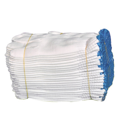 

Hundreds of Shanghao Te Lao gloves anti-skid wear knitting line work gloves site work work protection labor insurance products pure white 12