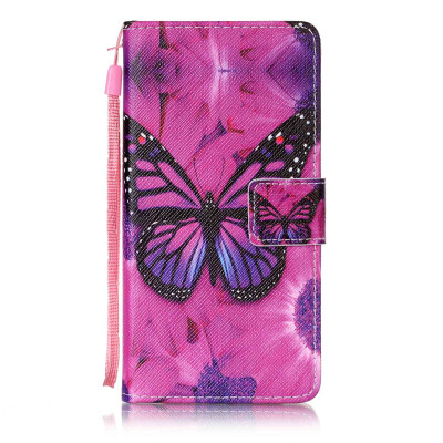 

Black Butterfly Design PU Leather Flip Cover Wallet Card Holder Case for Huawei P9 Lite/G9