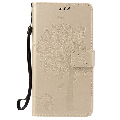 

Gold Tree Design Кожа PU флип крышки Кошелек Карты Держатель чехол для WIKO PULP FAB 4G