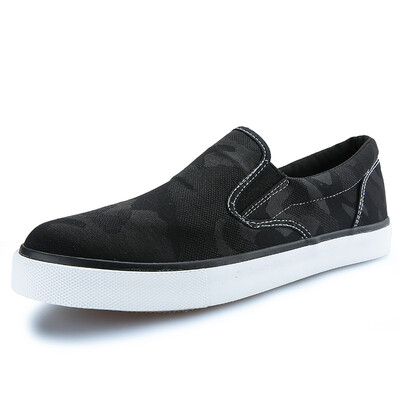 

Yi Di (YIDI) men's shoes fashion sports men's casual shoes low sets of sleeves camouflage canvas shoes D8083 black 42