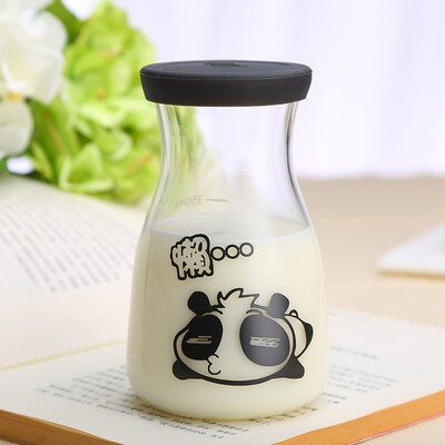 

【Jingdong Supermarket】 Ming Suntech microwave heating milk cup cute children's cups household scale glass with lid creative portable yogurt cup YH301 black