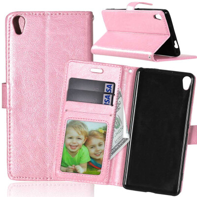 

Pink Style Classic Flip Cover with Stand Function and Credit Card Slot for Sony Xperia XA