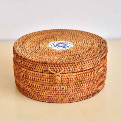 

Handmade Rattan Woven Pu-erh Tea Cake Storage Box Canister Kitchen Container for three 357g puer cakes