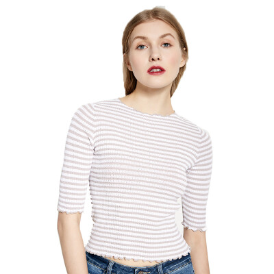 

UR Women's elegant Slim was thin round collar wild warm knit T-shirt WE40R9BN2000 shallow card