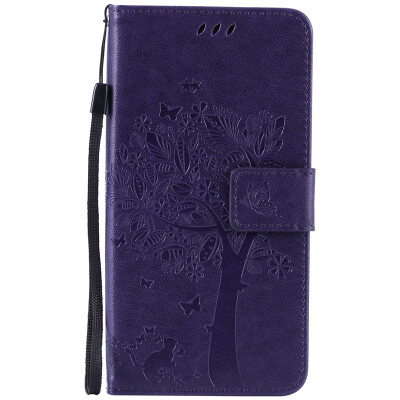 

Purple Tree Design PU Leather Flip Cover Wallet Card Holder Case for SONY M4