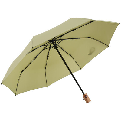 

American style MAYDU simple plain color automatic three fold sunny umbrella creative woman folding umbrella M3312 green tea green