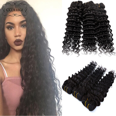 

Grade 8A Peruvian Deep Wave Virgin Hair 3 Bundles CCollege Hair Products 3 Thick Peruvian Hair Bundles Natural Remy Hair Bundles