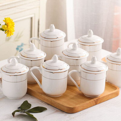 

Enjoy the ceramic cups mugs office meeting with covered tea cup set 12 fashion password
