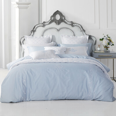 

Величественные 2017 весной и летом хлопок постельное белье текстиль вышитые деним белье Cote d'Azur синий 1,5 м кровать 200 * 230cm