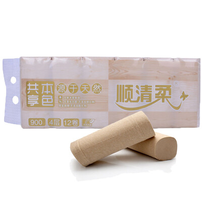 

Shunqing soft toilet paper to share the true color of the 4 layer 75g coreless paper 12 volumes