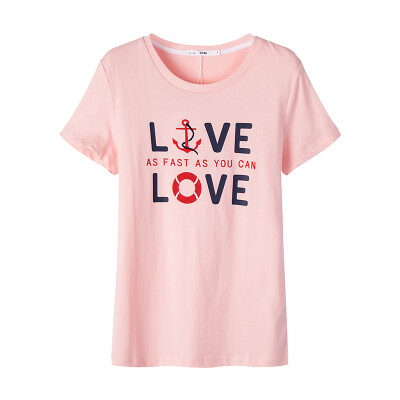 

Semir T-shirt short-sleeved T-shirt female round neck shirt embroidery printing students 12216000011 pink