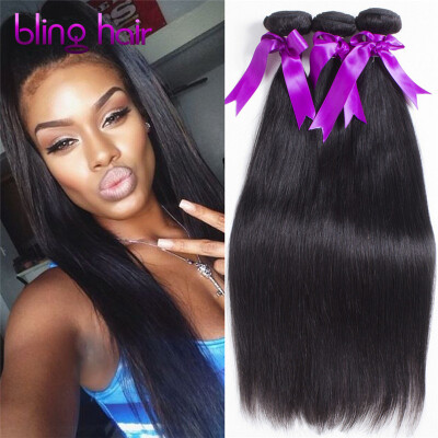 

Bling Hair Malaysian Virgin Hair Straight Hair 4 Bundles 7A Grade 100% Unprocessed Human Hair Weave