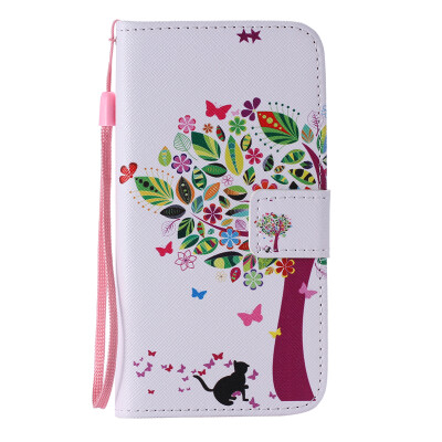 

Tree and Cat Design PU Leather Flip Cover Wallet Card Holder Case for SAMSUNG S7EDGE