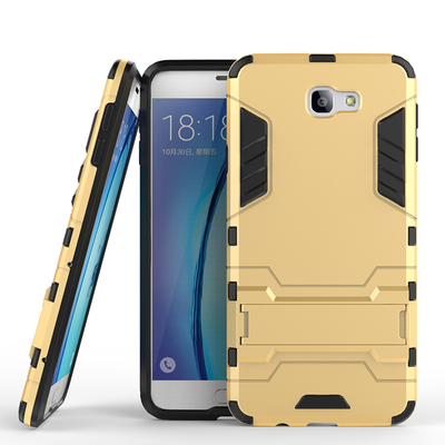 

Gold Slim Robot Armor Kickstand Shockproof Hard Rugged Rubber Back Case For Samsung Galaxy On7 2016J7 Prime