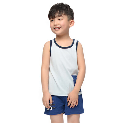 

Yu Zhaolin children's T-shirt boys sleeveless vest shorts home service suit M426623 line point dream 100 yards