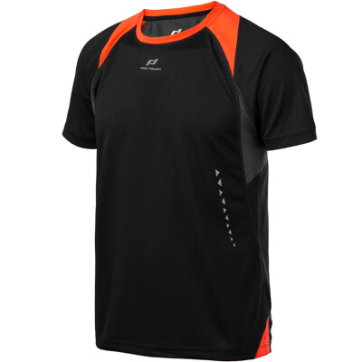 

PRO TOUCH Men's Running Sport Quick Dry T-Shirt Colored Shoulder Short Sleeve 246018 900-050 Black / Orange