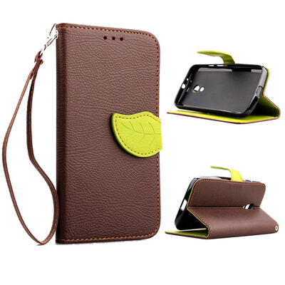 

Brown Design PU Leather Flip Cover Wallet Card Holder Case for Moto G2G LTEXT1079