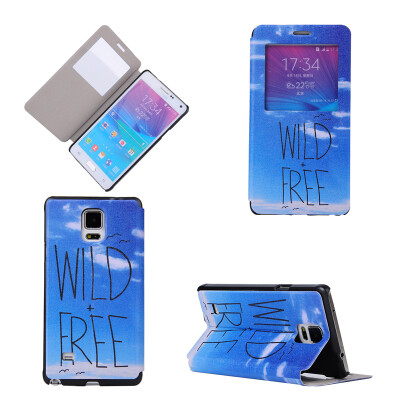 

Wild Free Design PU Leather Flip Cover Wallet Card Holder Case for Samsung Galaxy Note 4