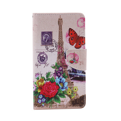 

Butterfly Tower Design PU Leather Flip Cover Wallet Card Holder Case for LG LS770
