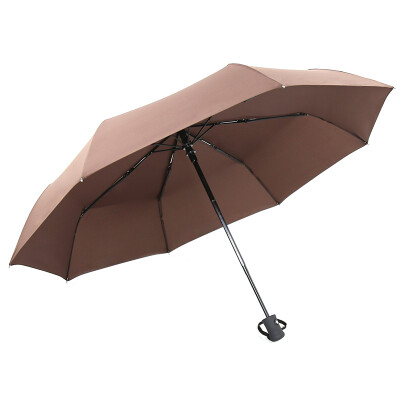 

Cmon plain color automatic self-opening automatic umbrella three fold mens business folding umbrella brown