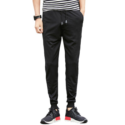 

MSEK) Korean fashion casual sports trousers loose comfortable leisure pants male LWK70303 black