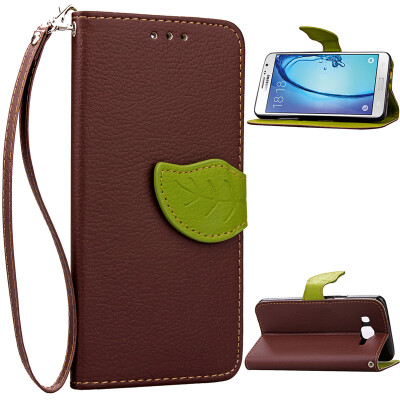 

Brown Design PU Leather Flip Cover Wallet Card Holder Case for Samsung Galaxy On7G6000