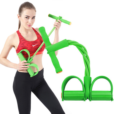 

Kay скорость фитнес-оборудование приседание ралли живот четыре части ралли веревка упругий канат педаль съемник 4 трубки зеленый